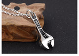 Stainless Steel Wrench Pendant Necklace